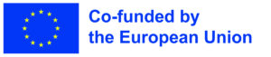 Co-funded by the European Union in blue writing and European flag to the left (blue background and gold stars in a circular format)